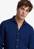 Superdry Riviera Linnen Overhemd Heren Lange Mouwen French Blue XL