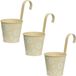 Decoris Bloempotten Ophangbaar - 3x - Zink - 32 x 16 cm - Crème