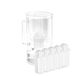 Wessper Waterfilterkan met LED-indicatorr, 2 liter, Glazen Water filter karaf, Compacte waterfilter kan met actief kool filter, 5 Classic filterpatronen, BPA-vrij - Wit