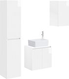 vidaXL Badkamermeubelset 3 st Hoogglans Wit 33 x 34,5 x 160 cm