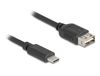 Delock 81535 USB 2.0 Kabel USB C naar USB A 0,5 m Zwart