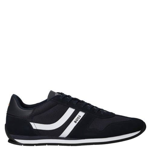 BOSS Orange suède sneakers - donkerblauw