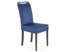 Chaise de salle à manger en velours bleu avec pieds en bois massif
