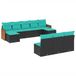 vidaXL Ensemble de banc de jardin 10 pièces avec coussins en polyrotin noir