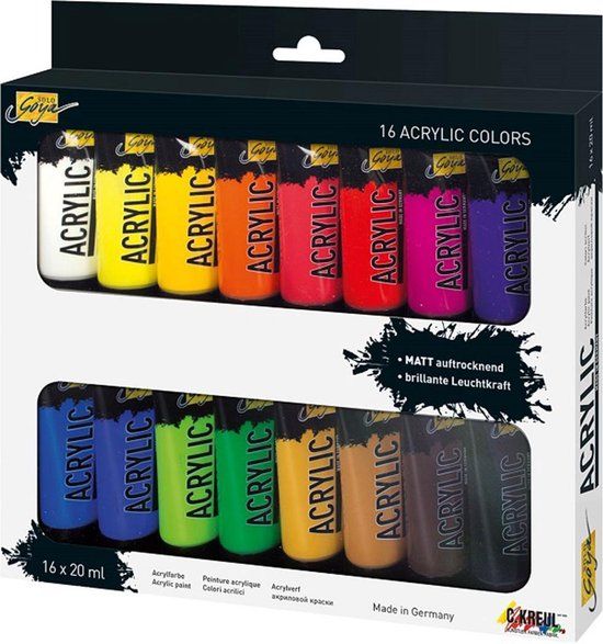 SOLO GOYA Acrylverf Set – 16 stuks 20 ml tubes