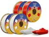 PETG Filament 4 kg, 4 bobines, 1,75 mm, pour impressions rapides, 2 Blanc + 2 Rouge