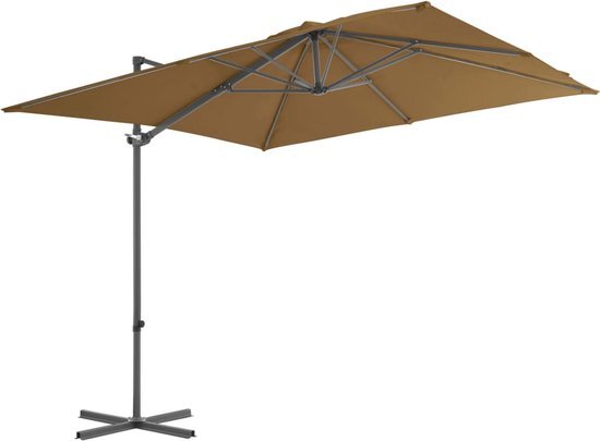 vidaXL Zweefparasol met stalen paal 250x250 cm taupe