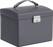 Songmics Sieradendoosje met slot in elegant grijs