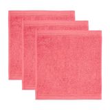 Möve Superwuschel zeepdoekjes, 30 x 30 cm, van 100% katoen, koraal, set van 3