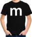 Bellatio Decorations Shoppartners Bv Letter M verkleed t-shirt - zwart - voor kinderen - 110/116