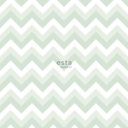 Esta Home krijtverf vlies behang zigzag chevrons mint groen en wit - 128858 van uit Little Bandits