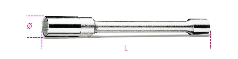 Beta 1/2” vierkant bougie dopsleutels, twaalfkant uiteinde, lange uitvoering 956L 14