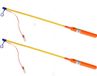 Tender Toys Lampionstokje - 2x - oranje - met LED lichtje - 50 cm