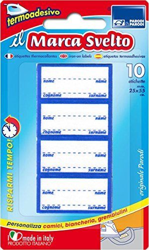 Parodi & Parodi Svelto 10 Opstrijkbare etiketten - Roze/Blauw - 17 x 11 x 1 cm