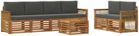 vidaXL Acacia Hout Bank Loungeset 6-zits Natuurlijk en Antraciet