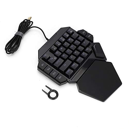 Tosuny Eenhandig gamingtoetsenbord, RGB-gamingtoetsenbord Ingebouwde kleuren met achtergrondverlichting, draagbare ergonomische toetsen met 35 toetsen Mechanisch toetsenbord met macrodefinitiefunctie