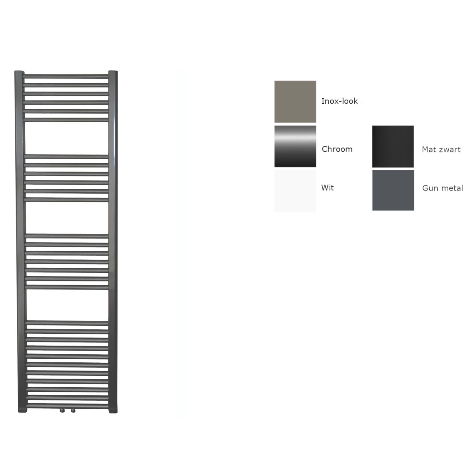 Sanicare Design Radiator Middenaansluiting Recht 160x45 cm - Gunmetal