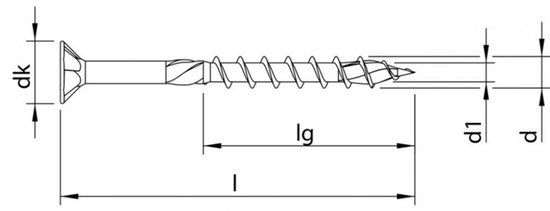 HECO TOPIX-Plus Spaanplaatschroef 8x200mm Verzinkt Deeldraad Torx Platkop (100 stuks)