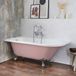 Hudson Reed Oxford Semi-freestanding Corner Bath Classic 168.5cm x 75cm - Camellia Pink (Pink), with Chrome Bath Feet