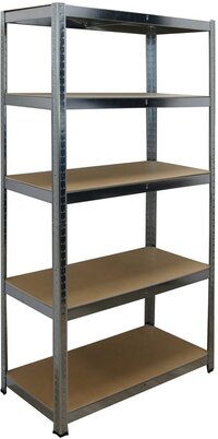 Erro Storage ERRO Metalen Opbergrek/Stellingkast - 90x40x180cm - 5 Legborden - 875kg - Zilverkleurig