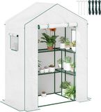 Outsunny Tuinkas PE 140x73x190cm Wit