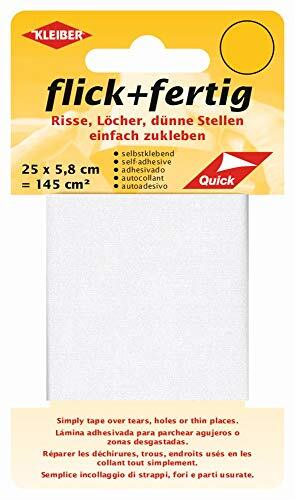 Kleiber 43074 Flick + klaar zelfklevende nylon reparatiepatches, 100% polyamide, wit 25 x 5,8 x 0,02 cm, (145 cm2)