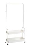 HAKU kledingrek op wieltjes, wit, metaal, stalen buis - afmetingen: B 85 x H 155 x D 31 cm, stijl: modern