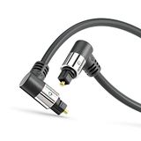sonero® Premium optische Toslink-kabel, 5,00 m, vergulde contacten, 2 x 90° stekker, 360° draaibaar, zwart