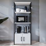 [en.casa] Keukenkast Arhuni 139x56x30 cm zwart en wit