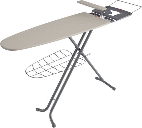 Rayen 6138.01 tabel voor strijkstation met plancha-mangas, metaal, grijs en beige, 41 x 1 x 120,5 cm