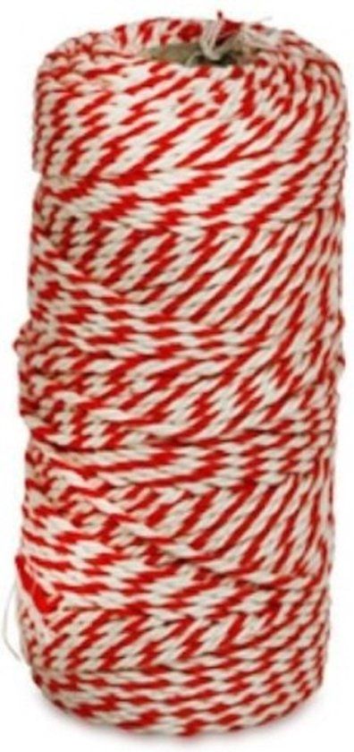 KitchenBasics Rolladetouw - Rood/wit - 80 m