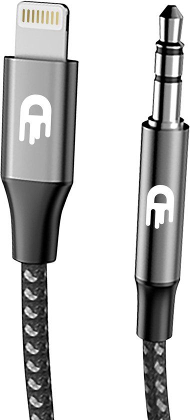 Drivv. AUX Kabel geschikt voor iPhone – Audio kabel naar 3,5 mm Jack – 2 meter – Zwart