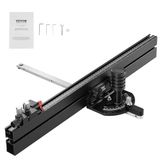 VEVOR Precisie verstekmeter, standaard sleuf 19 x 10 mm, verstekmeter voor tafelzaag van aluminiumlegering met rooster van 61 cm, 15 hoekaanslagen, verstelbare veerzuiger, afneembare schijf