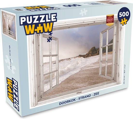 MuchoWow Puzzel Doorkijk - Strand - Zee - Legpuzzel - Puzzel 500 stukjes