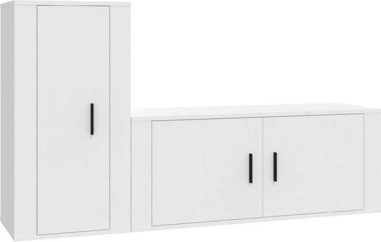 vidaXL 2-delige Tv-meubelset Wit Hout