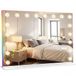 HOMCOM Miroir de maquillage LED en verre - 80x14x60cm - Blanc