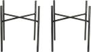 Ter Steege - 2x - pot de fleurs/pot de fleurs support de plantes/rehausseur de pot - brun foncé - H16 x L17 cm