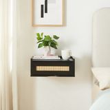 [en.casa] Wandrek Ljuredsø met lade 40x30x17 cm zwart en rotan look