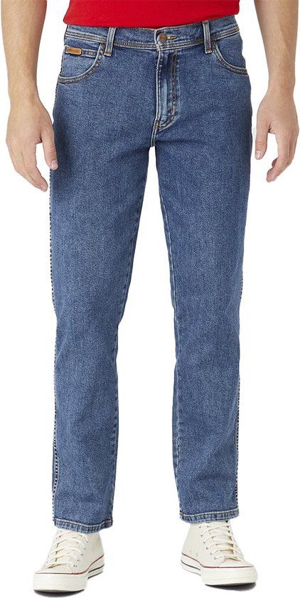 Wrangler Texas Str Heren Regular Fit Jeans Blauw - Maat W40 X L36