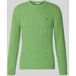 Lacoste Regular Fit Pullover Rundhalsausschnitt Grün, Zopfstrickpullover