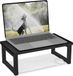 Relaxdays monitorstandaard bureau - tot 20 kg - mdf - ijzer - 15 x 40 x 23 cm - zwart