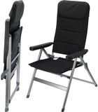 Redcliffs Campingstoel aluminium 6 standen zwart