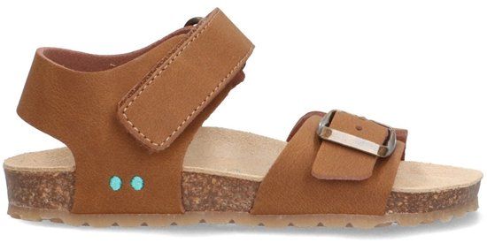 BunniesJR Jongens Platte Sandalen - Bruin - Imitatieleer - Klittenband - Maat 27