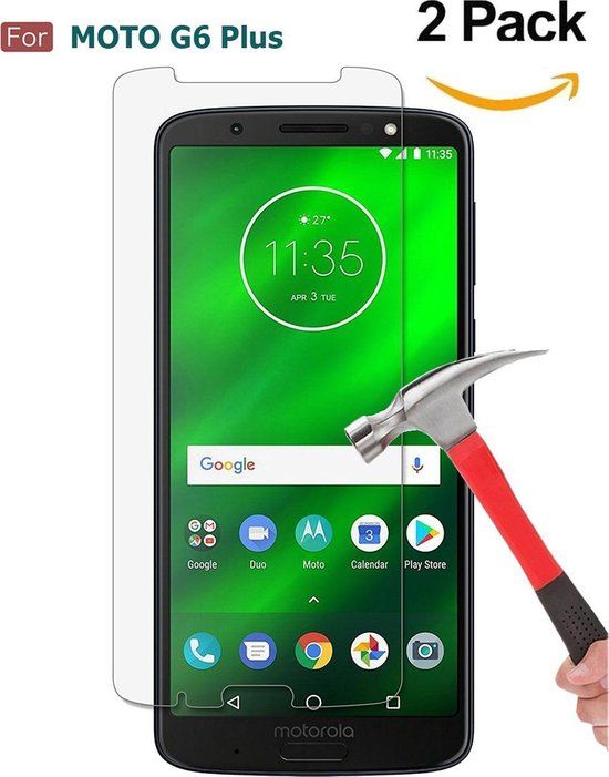 2x Screenprotector Tempered Glass voor Motorola Moto G6 Plus - 9H