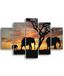 Homemania Wandfoto Elephant, 5 dieren, woonkamer, meerkleurig, 95 x 0,3 x 60 cm HM205MDF056, MDF