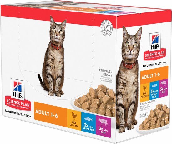 Hill's Science Plan Kattenvoer Adult Multipack Classic Selection 12 x 85 gr