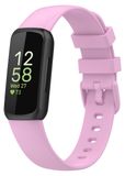 Wigento Fitbit Eenvoudige, effen siliconen horlogeband in paars, maat L, als vervanging voor de Fitbit Inspire 3