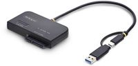 StarTech USB-C/USB-A naar M.2 NVMe en 2.5in/3.5in SATA Adapter, 10Gbps, Tool-Free Externe SSD Hard Drive Lezer, B+M/M-Key