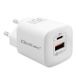 Qoltec 50763 35W GaN Ultra USB-C PD & USB-A chargeur mural - Blanc