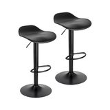 Baroni Home Barkruk, draaibaar, met verstelbare hoogte, krasbestendige bodem en voetensteun, voor keuken, restaurant en bar, lichte en eenvoudige montage, 41 x 40 x 64-86 cm, 2 stuks, zwart